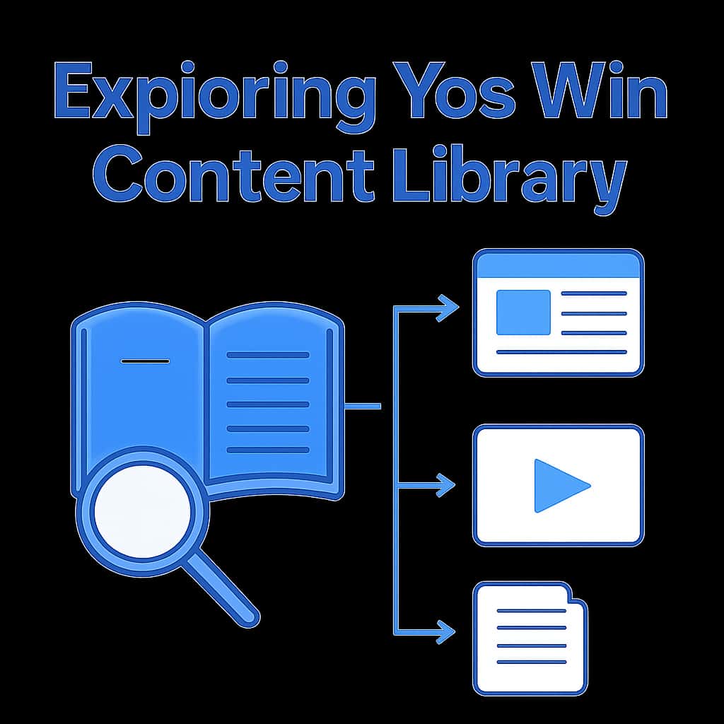 An educational diagram regarding the Yos Win Content Library features.