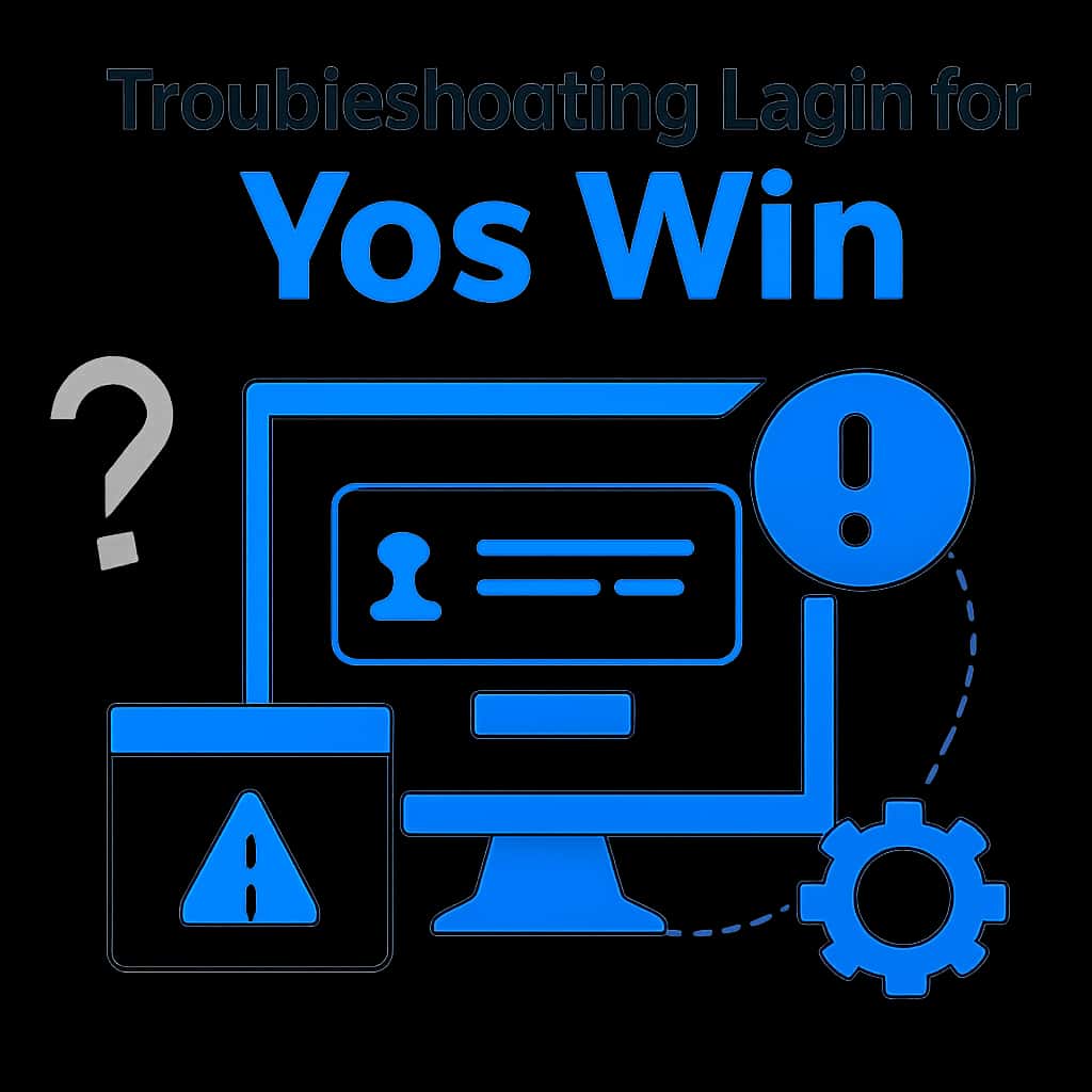 An educational diagram illustrating common login issues for Yos Win.