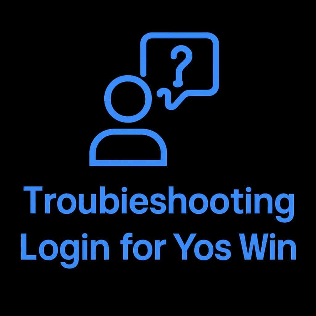 An icon representing troubleshooting login support for Yos Win.